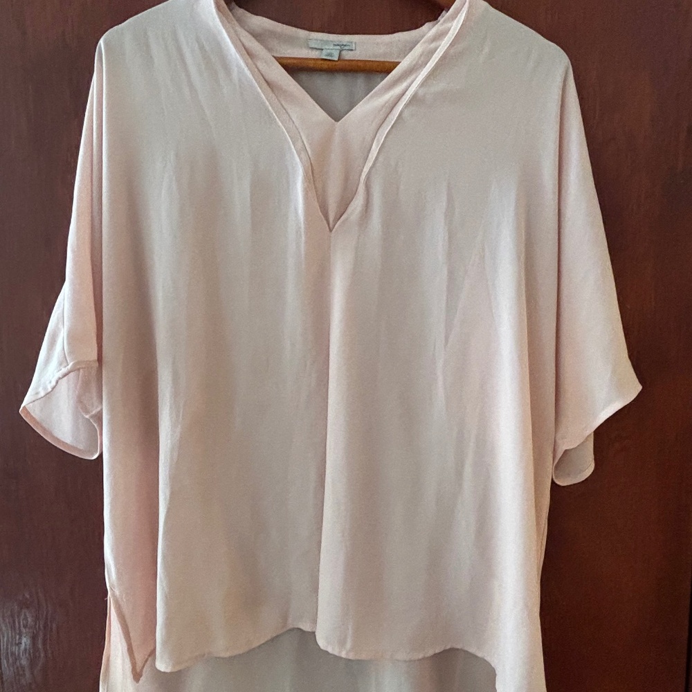 Halogen, polyester, light pink shirt, XL